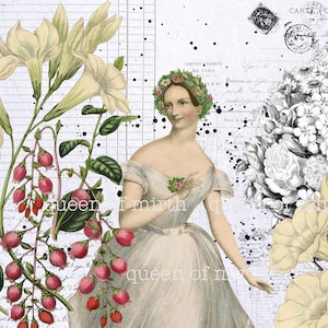 Romantic Attic Papers bundle collaged paper pack scrapbook vintage ballet  junk journal Queen of Mirth download printable background