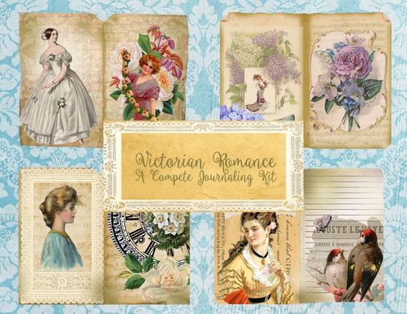 VICTORIAN ROMANCE Journal Kit Set Junk Journal Journaling Cards Queen of  Mirth Collage Sheet Victorian Women Scrapbook Tags Diy 