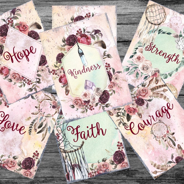 Gift to You  HOPE CARDS 3" x 4" inspirational positive encouraging encouragement word art dreamcatchers cards printable download  tags