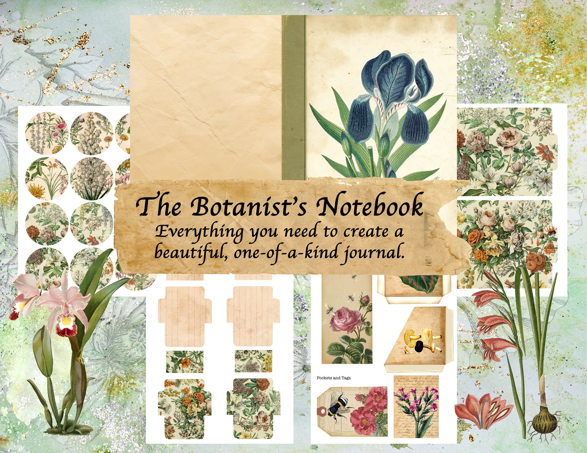 The Botanist's Notebook Journaling Kit Botany Botanical Garden Digital ...