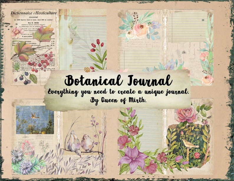 BOTANICAL JOURNAL KIT Botany Garden Floral Flowers Herbs Etsy Canada