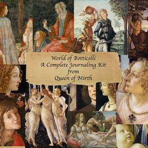 BOTTICELLI&#39;S WORLD Digital Printable Junk Journal kit Italian Renaissance Digital Journal Kit Ephemera