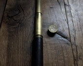Antique Three Draw Brass Telescope Leather Bound