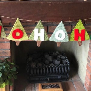 Hand knitted Christmas tree bunting