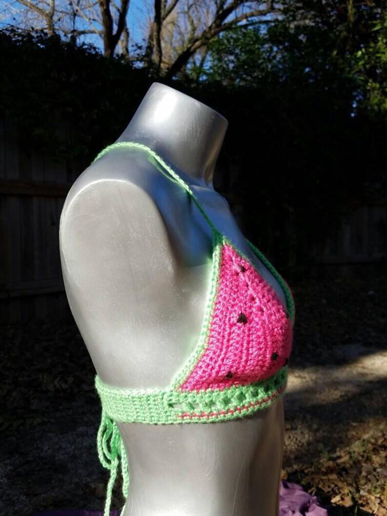 Watermelon bralette Summer Top Bikini Top Crochet Top Crop Top Vegan Crochet