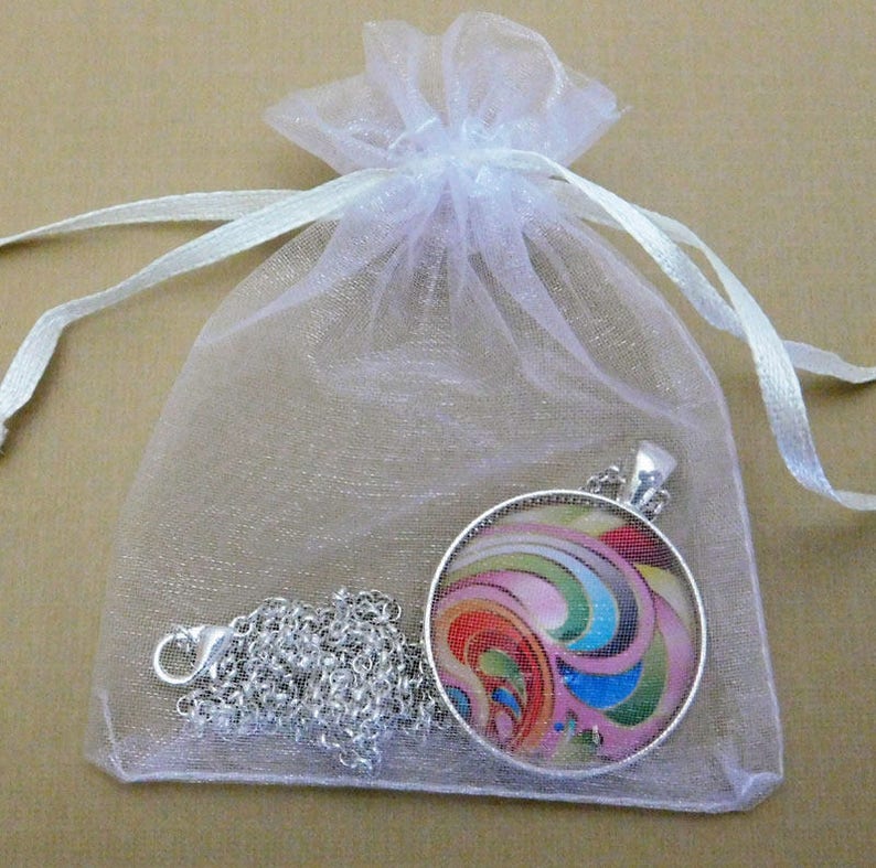 Colorful 1 1/4 Glass Dome Pendant Pendant Necklace Etsy
