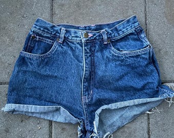 Vintage 90s Rio by Stephen Randall Jean Shorts Blue Pink Stitch High Rise