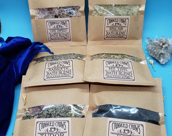 One Bath Soak Salts Herbs Trial Size Sample in Velvet Bag