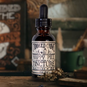 Happy Pill Herbal Tincture Vegan Wellness Adaptogen Tonic