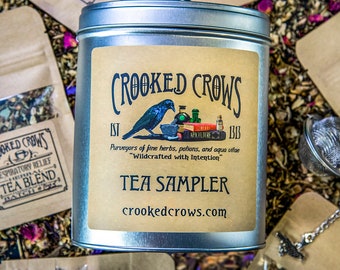 TEA SAMPLER TIN Six of our Teas, Charmed Tea Ball all in a Keepsake Tea Tin with Sticker!