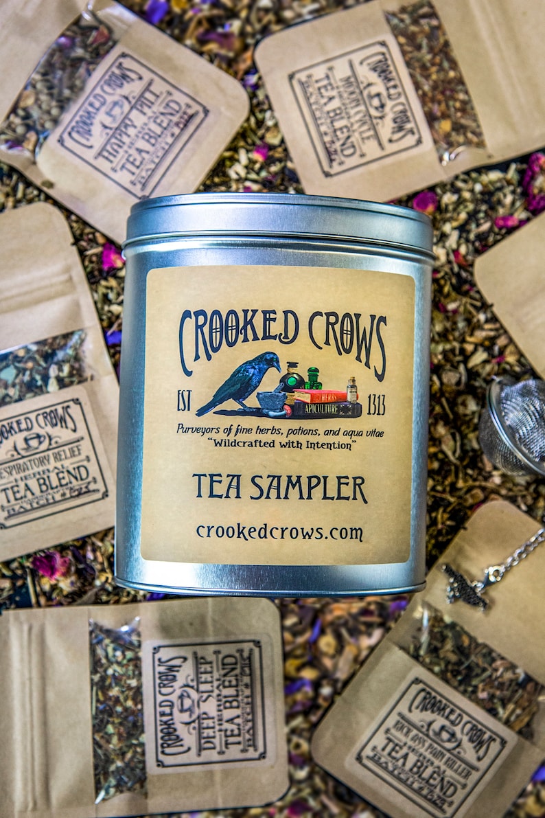 Herbal Tea Sampler Tin Six Crooked Crows Apothecary Blends With Charm ...