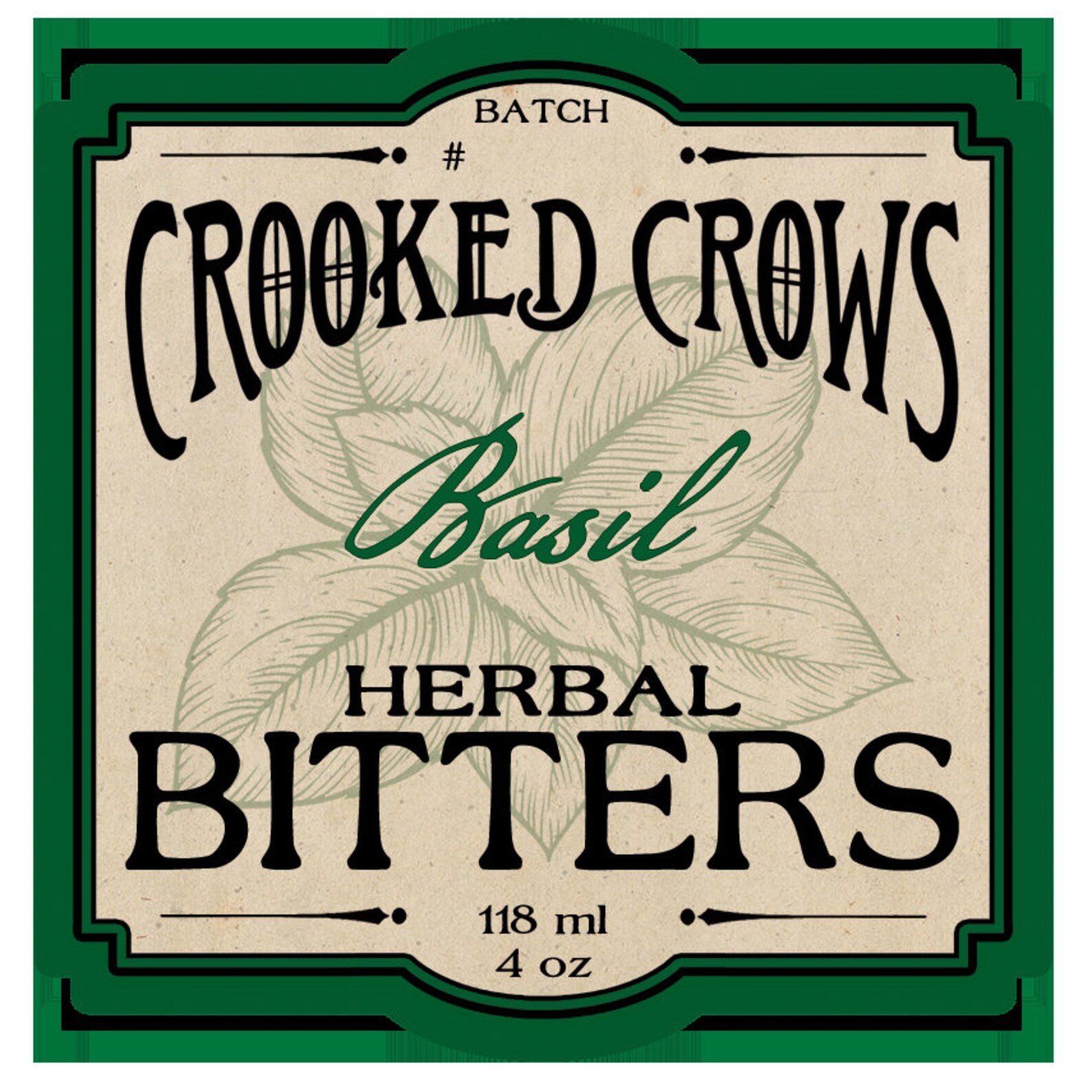 Basil Bitters Natural Herbal Digestive Vegan Wellness Tonic Etsy