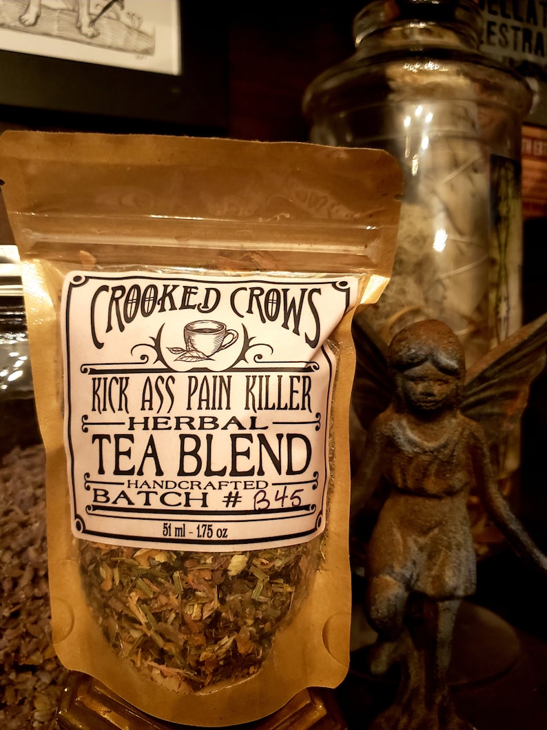 Kickass Pain Killer Herbal Tea Blend Vegan Tonic Etsy
