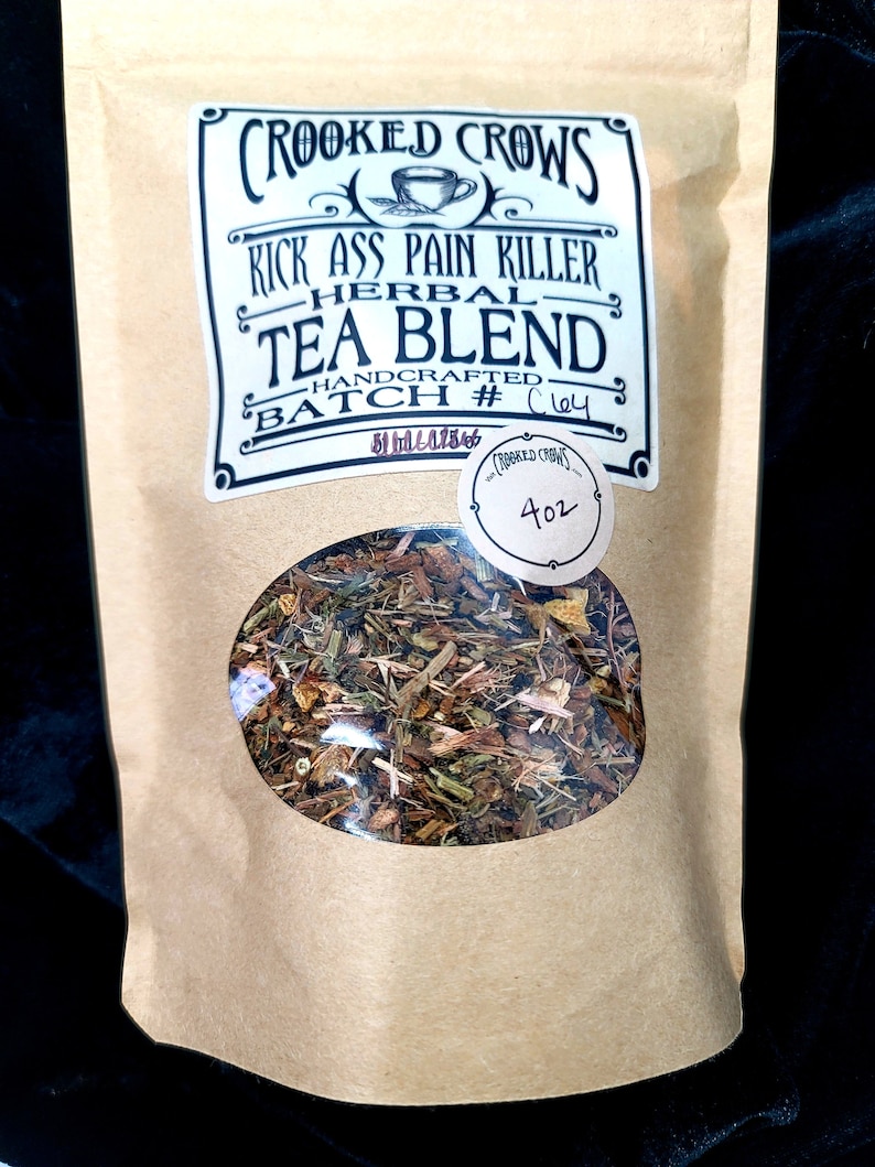 Kickass Pain Killer Herbal Tea Blend Vegan Tonic Etsy