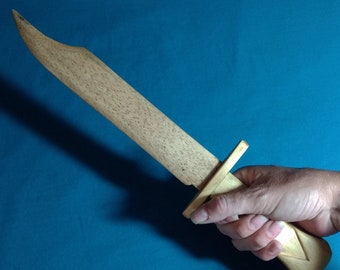 Wooden Knife, Hand Carved Oak/Maple, 14.5", LARP, Cosplay, Magic, Wiccan, Magick, Pagan, Viking - Hand Made & Carved in the USA
