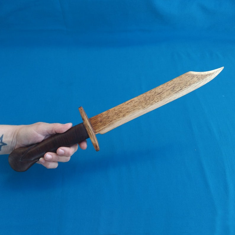 Hand Carved Wooden Knife Black Walnut Handle Oak Blade Maple Etsy