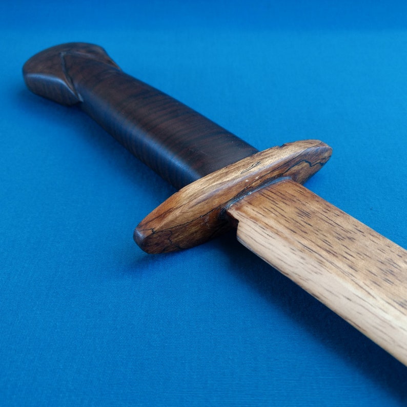 Hand Carved Wooden Knife Black Walnut Handle Oak Blade Maple Etsy