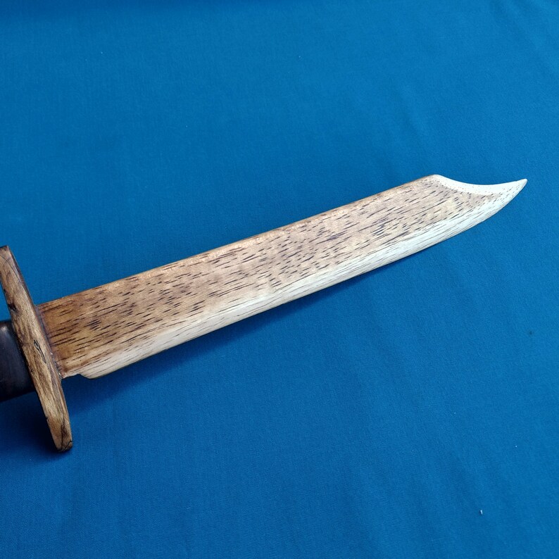 Hand Carved Wooden Knife Black Walnut Handle Oak Blade Maple Etsy