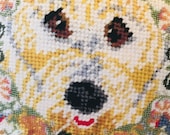 golden doodle labrador retriever poodle round dog pillow last one