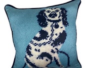 staffordshire blue dog 10 quot blended down pillow textile art made to order