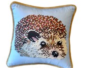 hedgehog designer pillow, cabin pillow, nursery decor