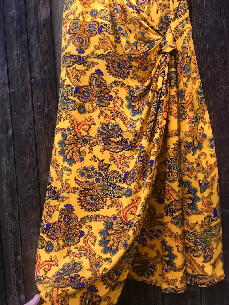 Indian vibrant floral wrap dress made in India size SM