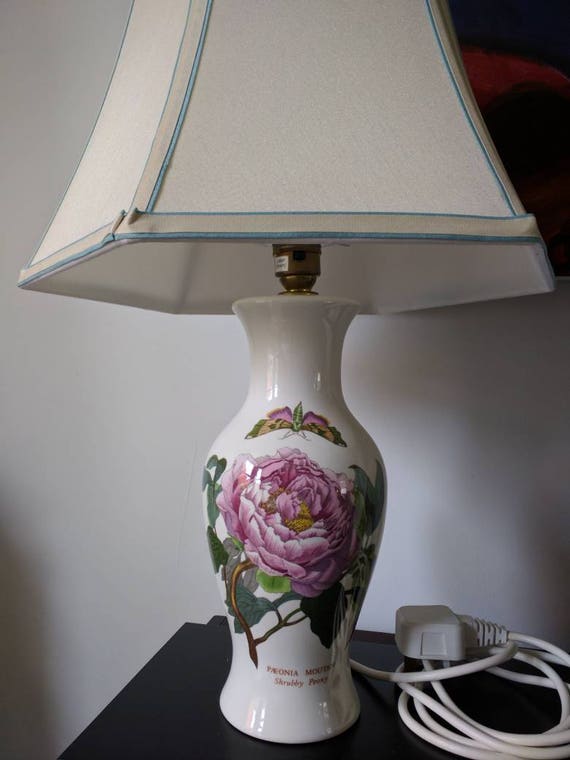Portmeirion Vintage Peony Table Lamp, Portmeirion Pottery Table Lamps