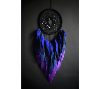 Galactic Ursa Major Dreamcatcher Wall Sign - Large Constellation Wall Decor for Space Themed Interiors - Blue Purple Galaxy Dreamcatcher