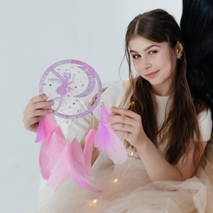 Custom Pink Fairy Dreamcatcher: Handmade Boho Nursery Decor