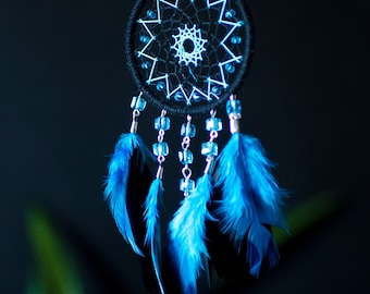 Get Your Blue Black Dreamcatcher for Car Rear View Mirrors with Fast Shipping from US