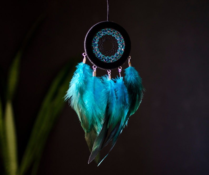 Turquoise Blue Dreamcatcher. Small Dream Catcher. Christmas Gift Idea ...