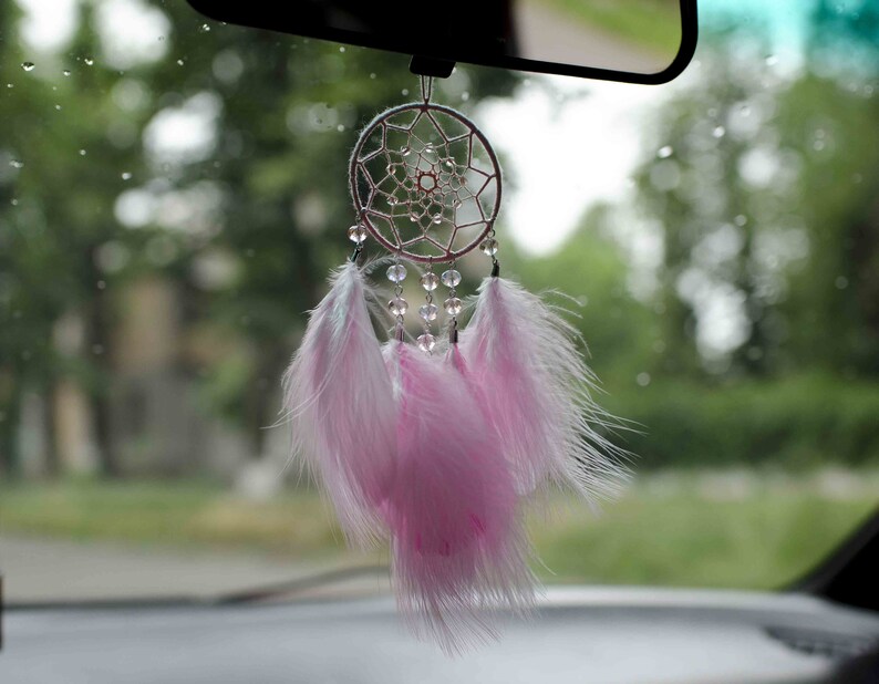 Pink Dream Catcher Car Charm. Small Dreamcatcher. Etsy