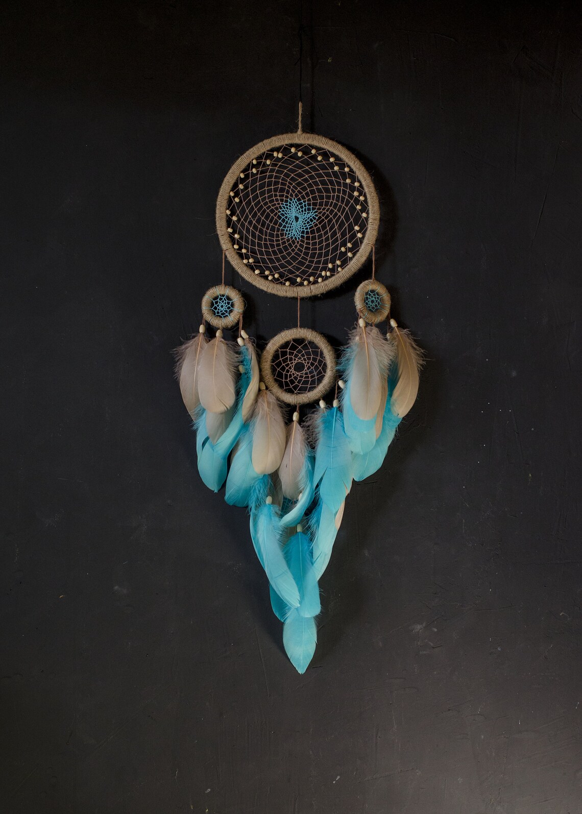 Teal dream catcher Turquoise dreamcatcher wall decor Christmas Etsy