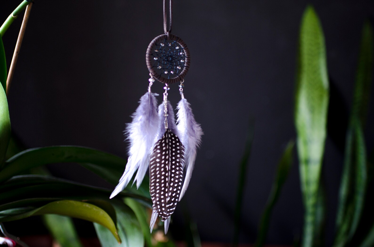 Grey Dreamcatcher for Car. Car Rear View Mirror Dream Catcher Etsy
