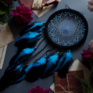 Handmade Black and Blue Dream Catcher With Turquoise - Perfect Birthday ...
