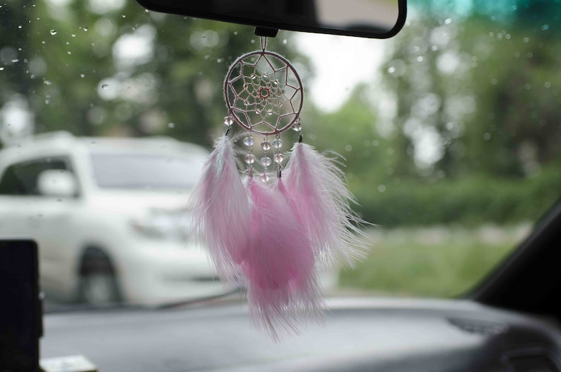 Pink Dream Catcher Car Charm. Small Dreamcatcher. Etsy