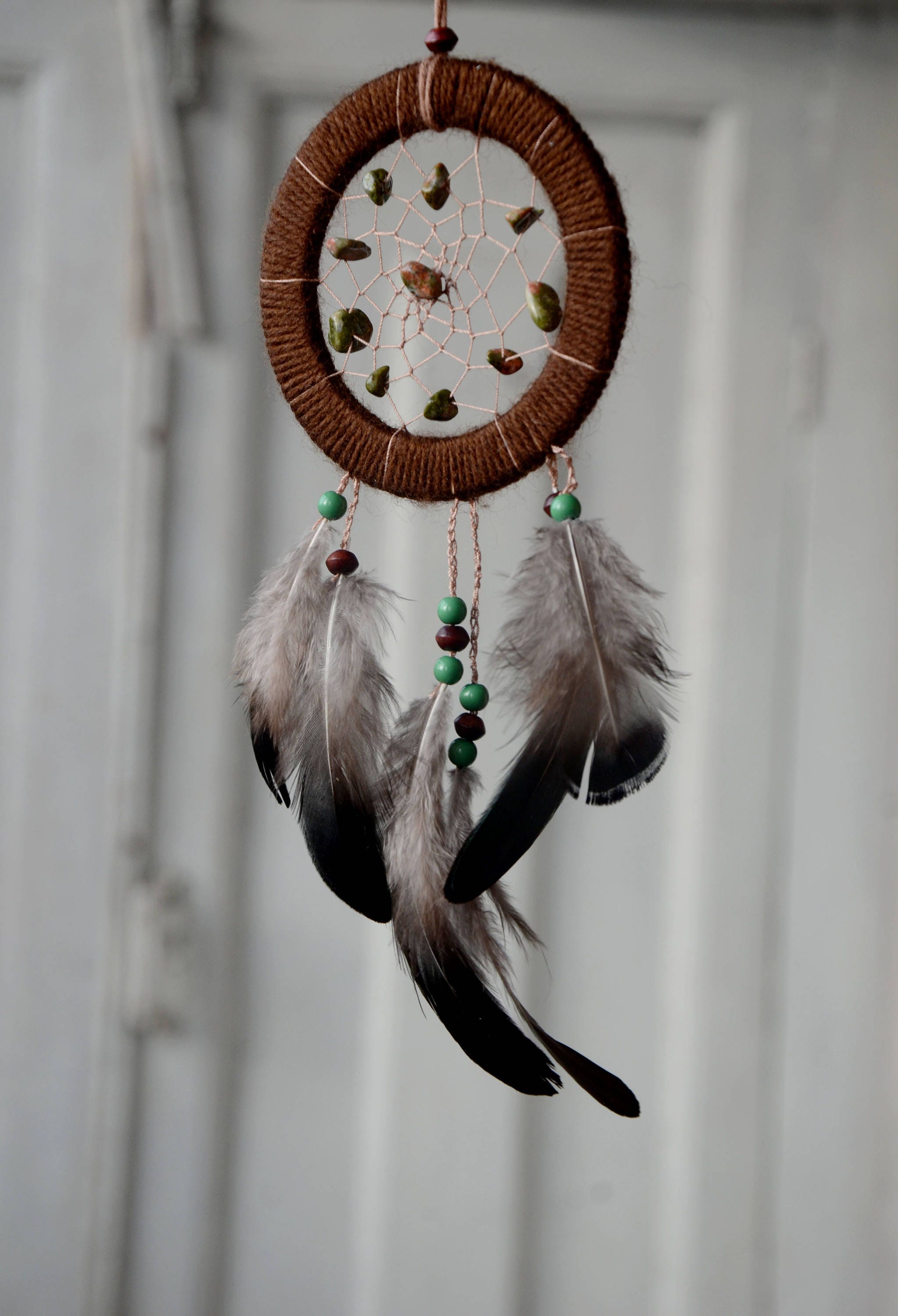 Small dream catcher for car Mini car dream catcher with green Etsy