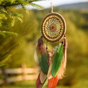 Handcrafted Dreamcatcher with Earthy Tones – Rustic Charm