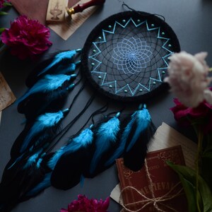 Handmade Black and Blue Dream Catcher With Turquoise - Perfect Birthday ...