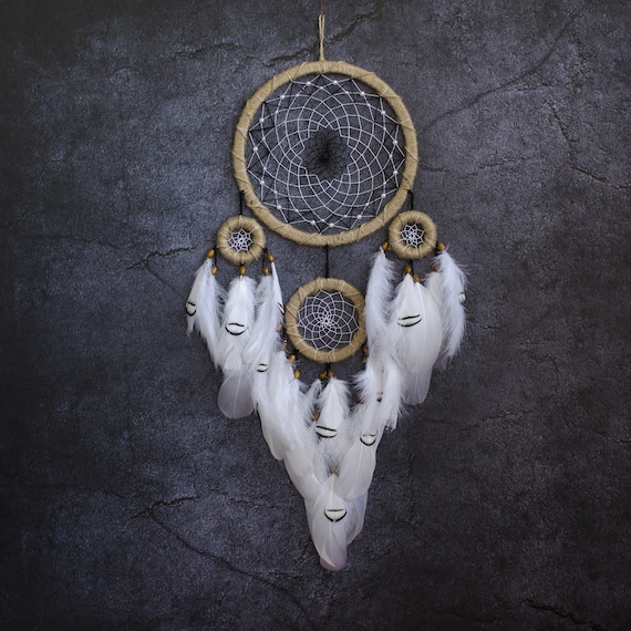 Dream Catcher Dreamcatcher Brown White Orange 10” Long