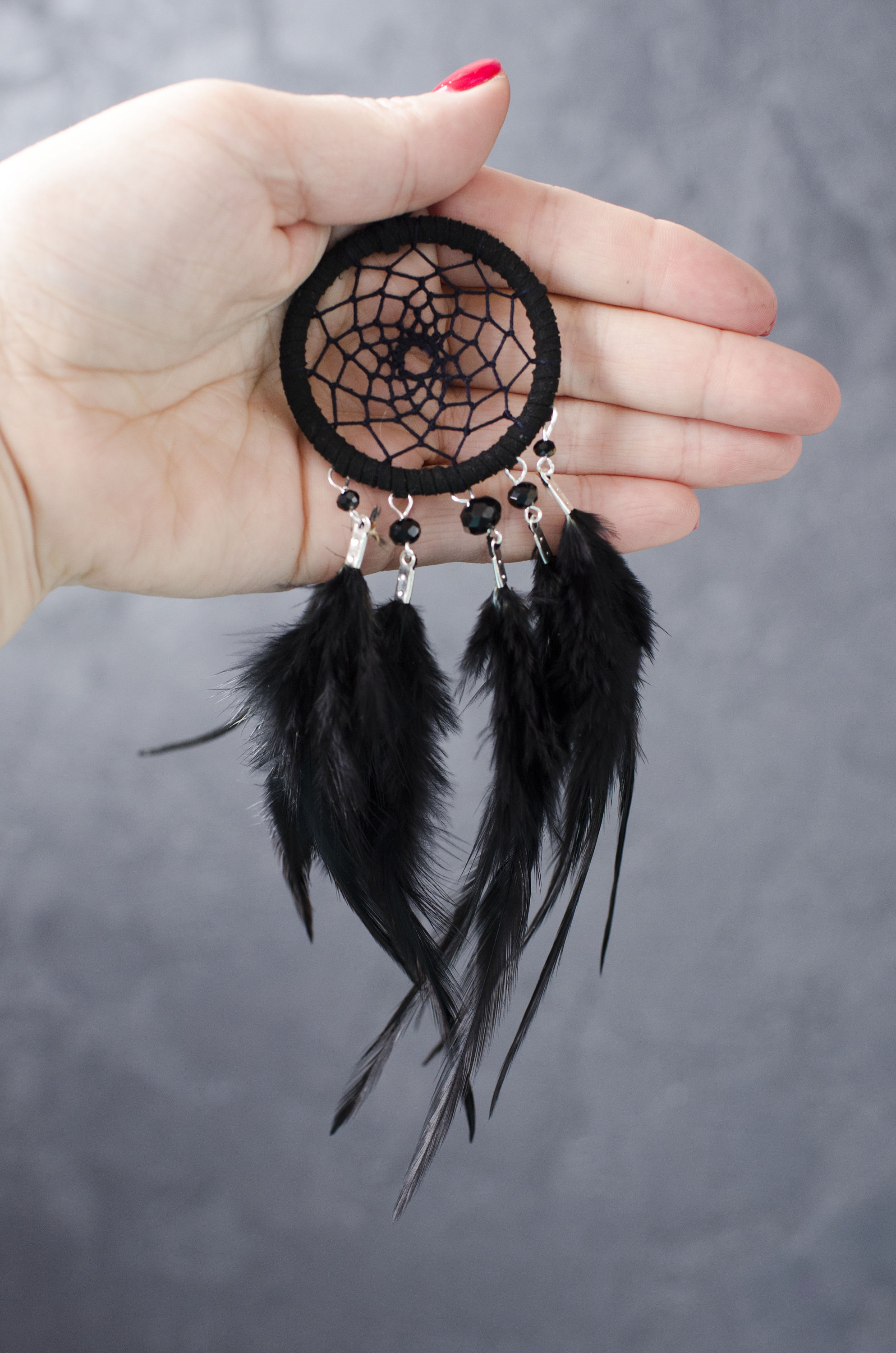 Black Dream Catcher Car Size/ Total Black Car Dreamcatcher for Etsy