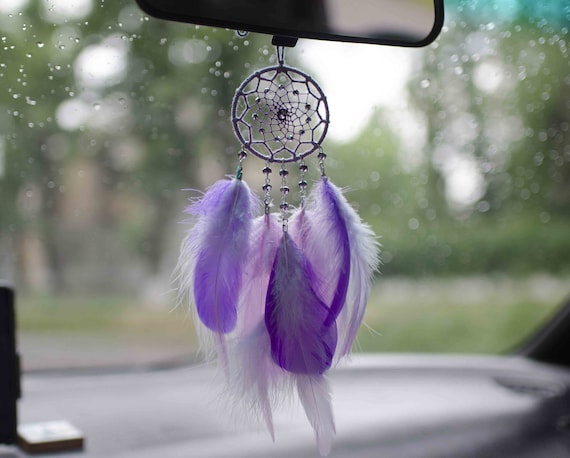 Purple Dreamcatcher Car Charm, Small Dream Catcher for Car, Rear View  Mirror Charm Hanger, Lavender Nursery, Sun Catchers, Gift for Daughter -   UK