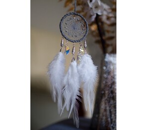 Attrape-rêves Décoration Attrape-rêves En Forme De Lune, Décoration Murale à Plumes Capteur De Rêves Fait Main