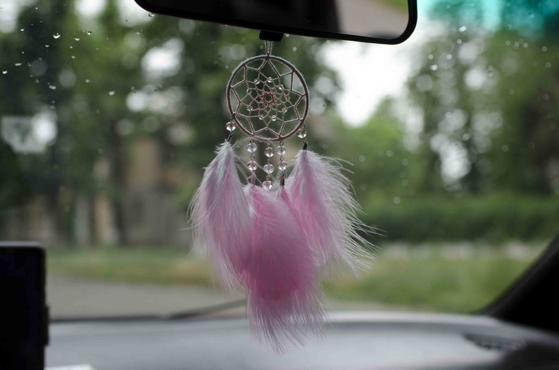 Pink Dream Catcher Car Charm. Small Dreamcatcher. Etsy