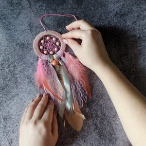 Mini Dreamcatcher: Authentic Car Charm, Wall Hanging (3.2&quot; hoop)