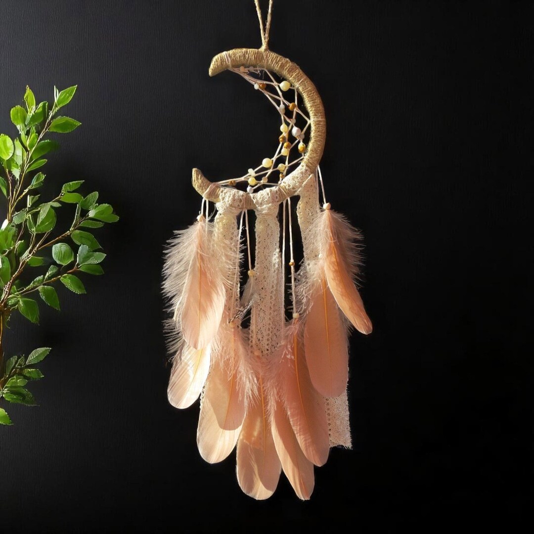 Capteur De Rêves En Plumes, Attrape Rêve Lumineux Fait Main Rétro Romantique Décor Pour Fille Mobile Decoratif Maison Chambre - Maison