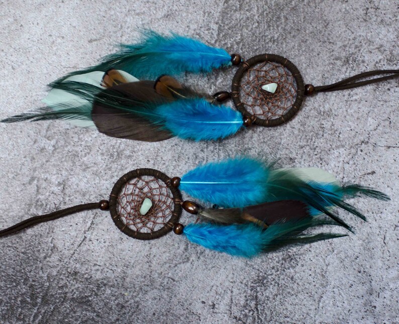 Turquoise Dream Catcher Car Charm Small Car Hanging Etsy