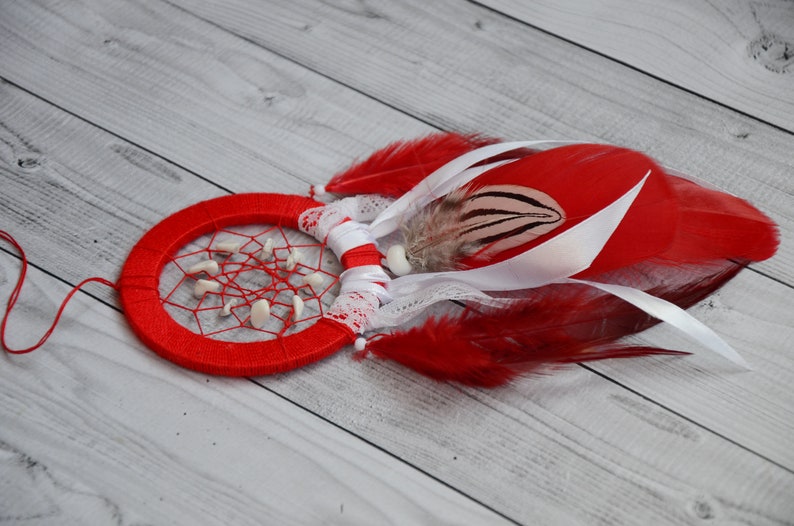Car dream catcher accessories Red dream catcher Car rear view Etsy