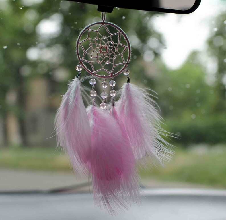 Pink Dream Catcher Car Charm. Small Dreamcatcher. Etsy