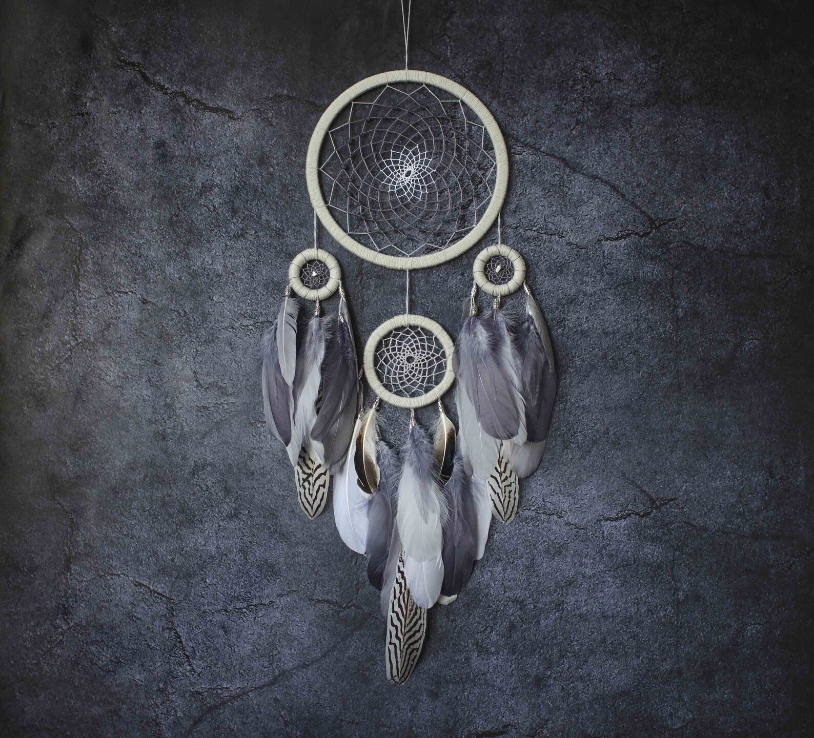 Gray Dream Catcher Large Dreamcatcher Wall Hanging | Etsy